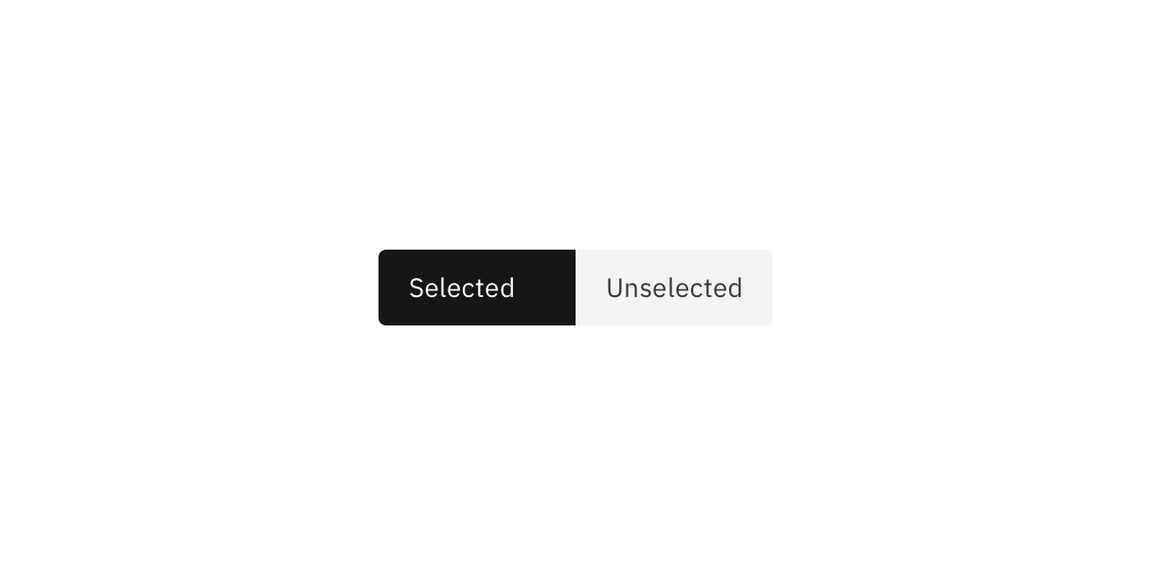 Selected and unselected content switcher states.